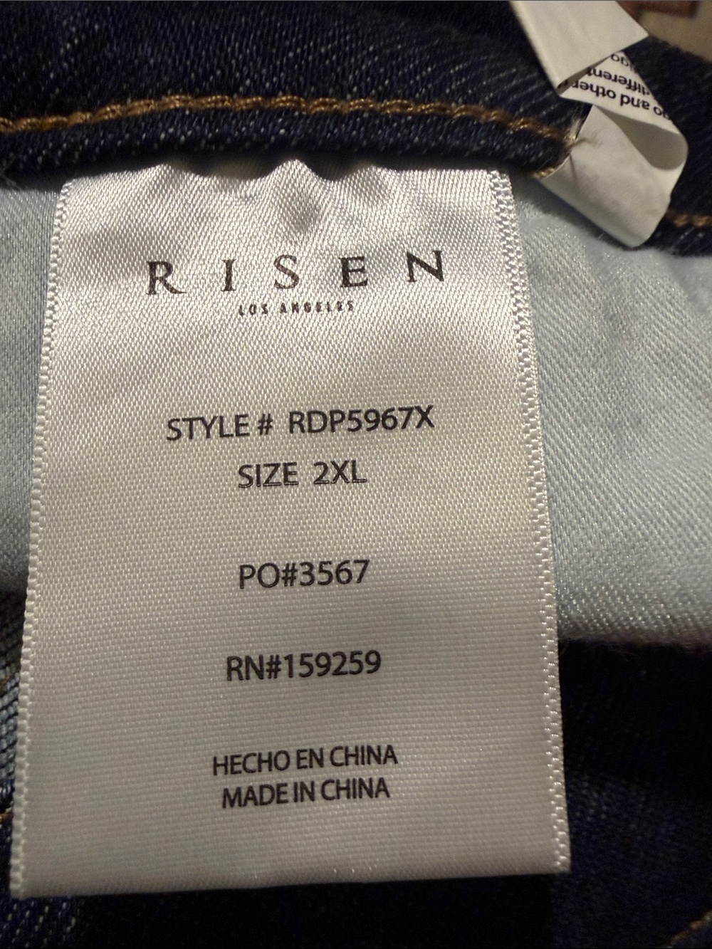 Risen High-Rise Wide-Leg Jeans in Dark Indigo - Picture 5 of 7
